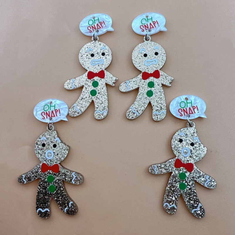 Men Accessories Necklace - 10pcs Cute Christmas Gingerbread Man Pendant,