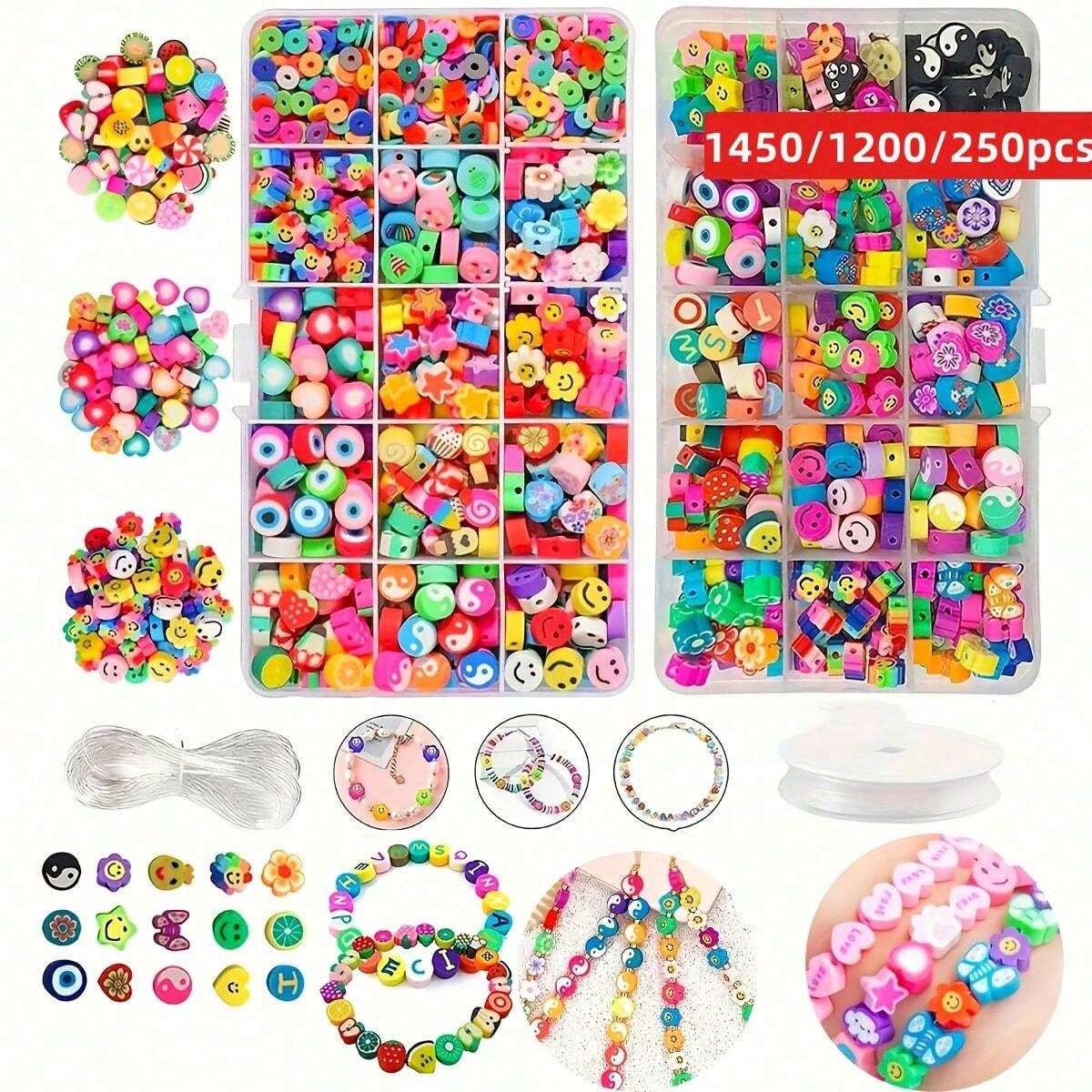 Men Accessories Earrings - 1450/1200/250pcs Polymer Clay Beads Set, Box,