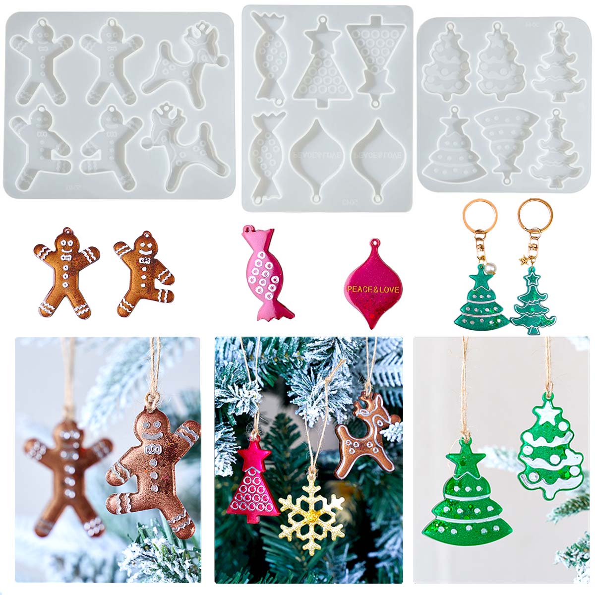Men Accessories Earrings - Christmas Series Earrings Pendant Silicone Mold