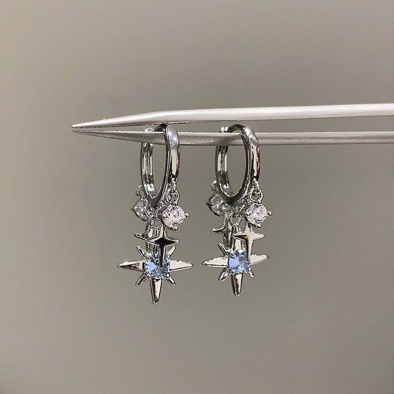 Men Accessories Sale - New Y2K Blue Zircon Star Tassel