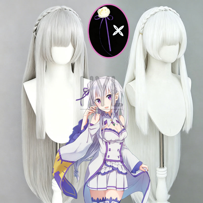 Anime Re:Zero Emilia Cosplay W - Men Accessories Silver recension och pris