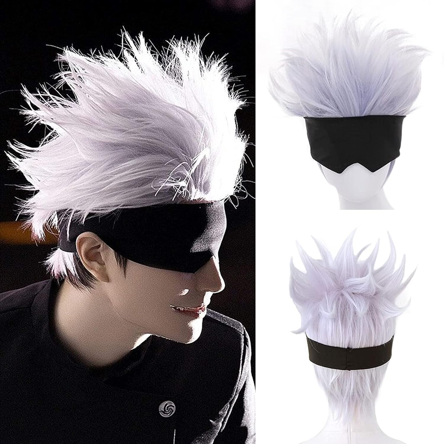 Black Blindfold + Short Wavy C - Men Accessories Silver recension och pris