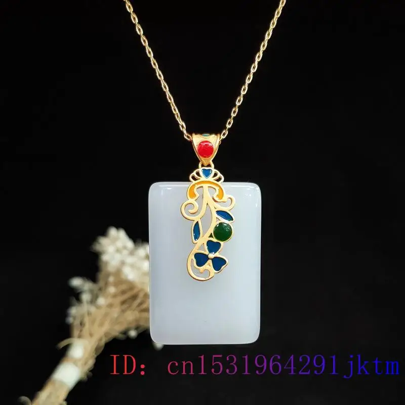Jade Pendant Necklace Amulet C - Men Accessories Silver recension och pris