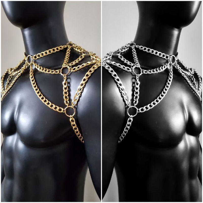 Punk Men Shoulder Body Chain B - Men Accessories Silver recension och pris