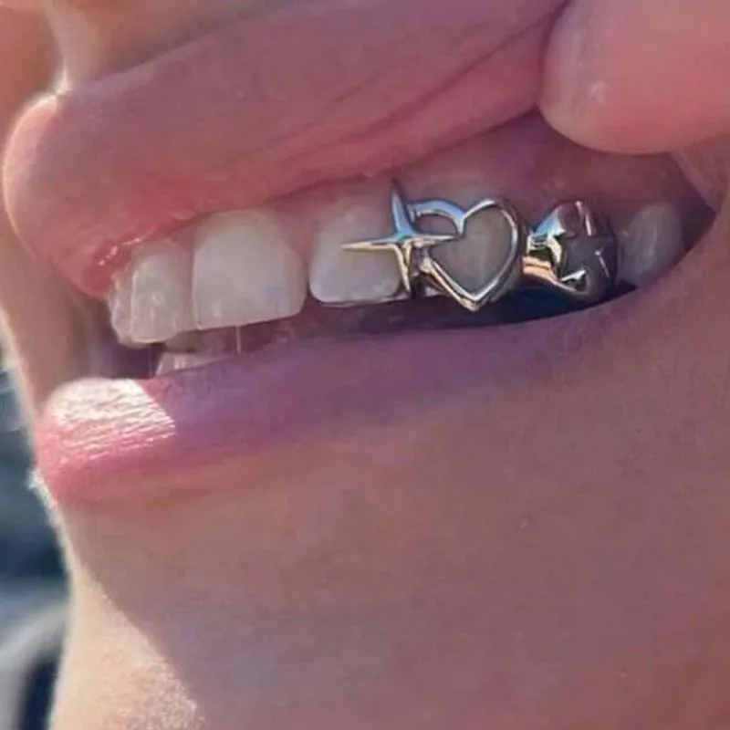 Punk Hip Hop Hollow Heart Teet - Men Accessories Silver recension och pris