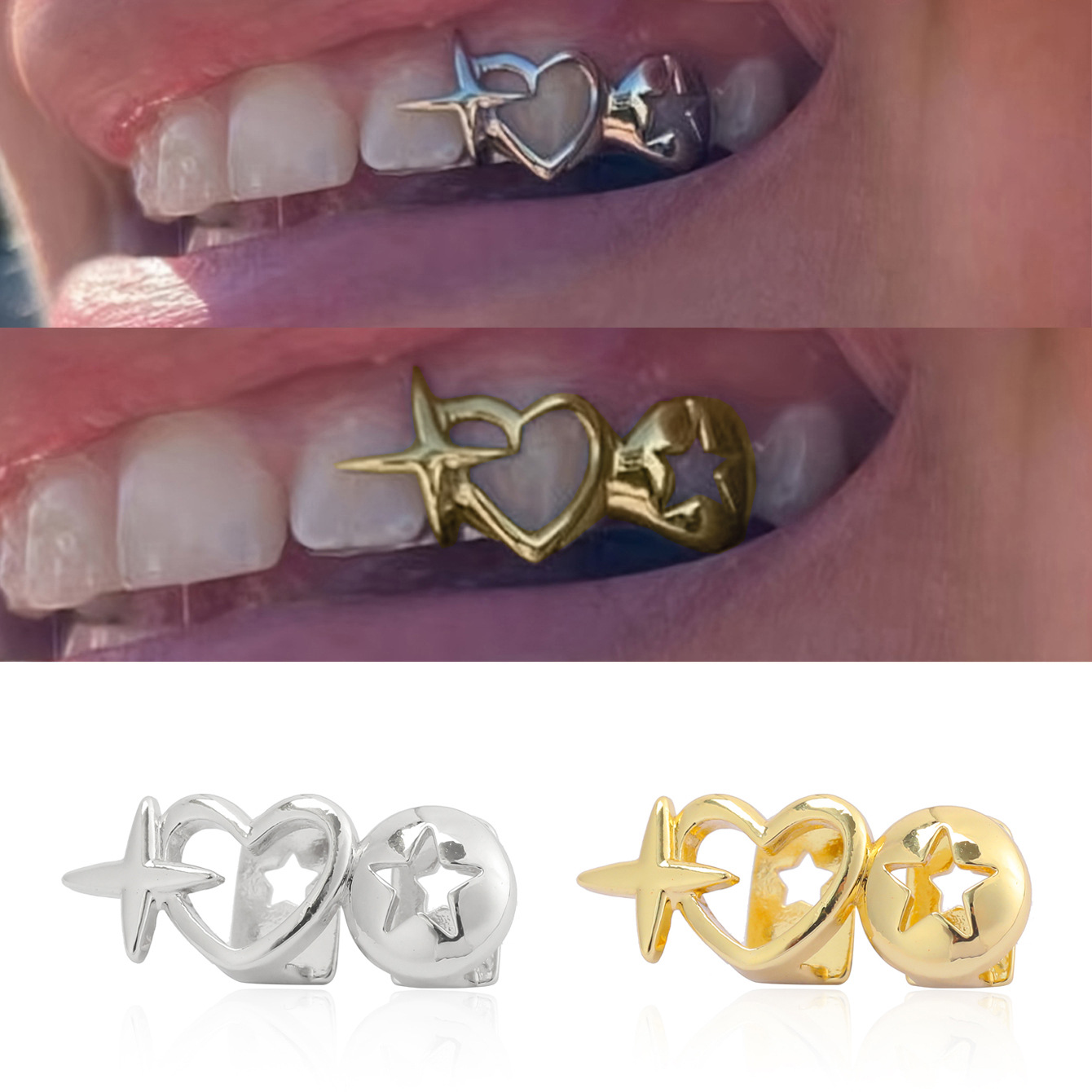 Punk Hip Hop Hollow Heart Teet - Men Accessories Silver recension och pris