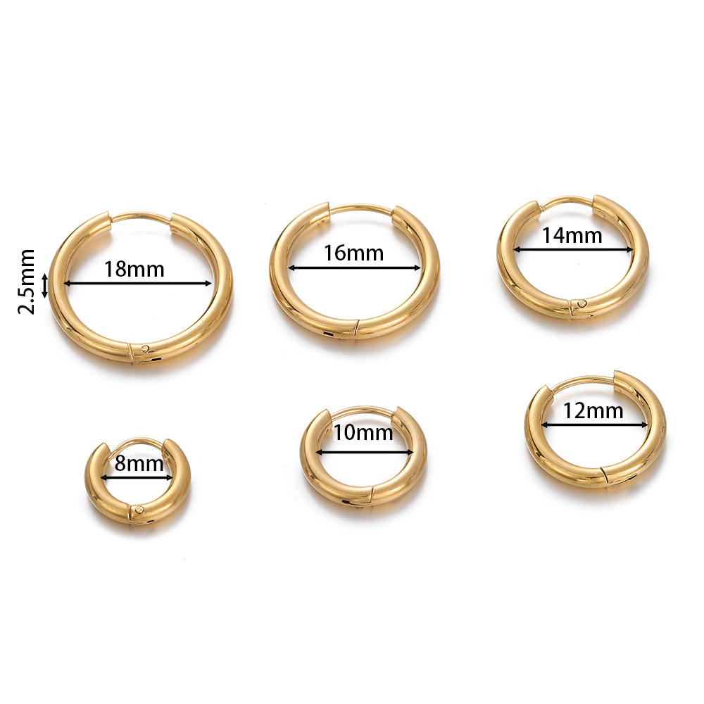 2 pcs 8/10/12/14/16/18mm Stain - Men Accessories Earrings recension och pris
